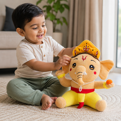 Musical Ganesha Plush Toy – 30 cm