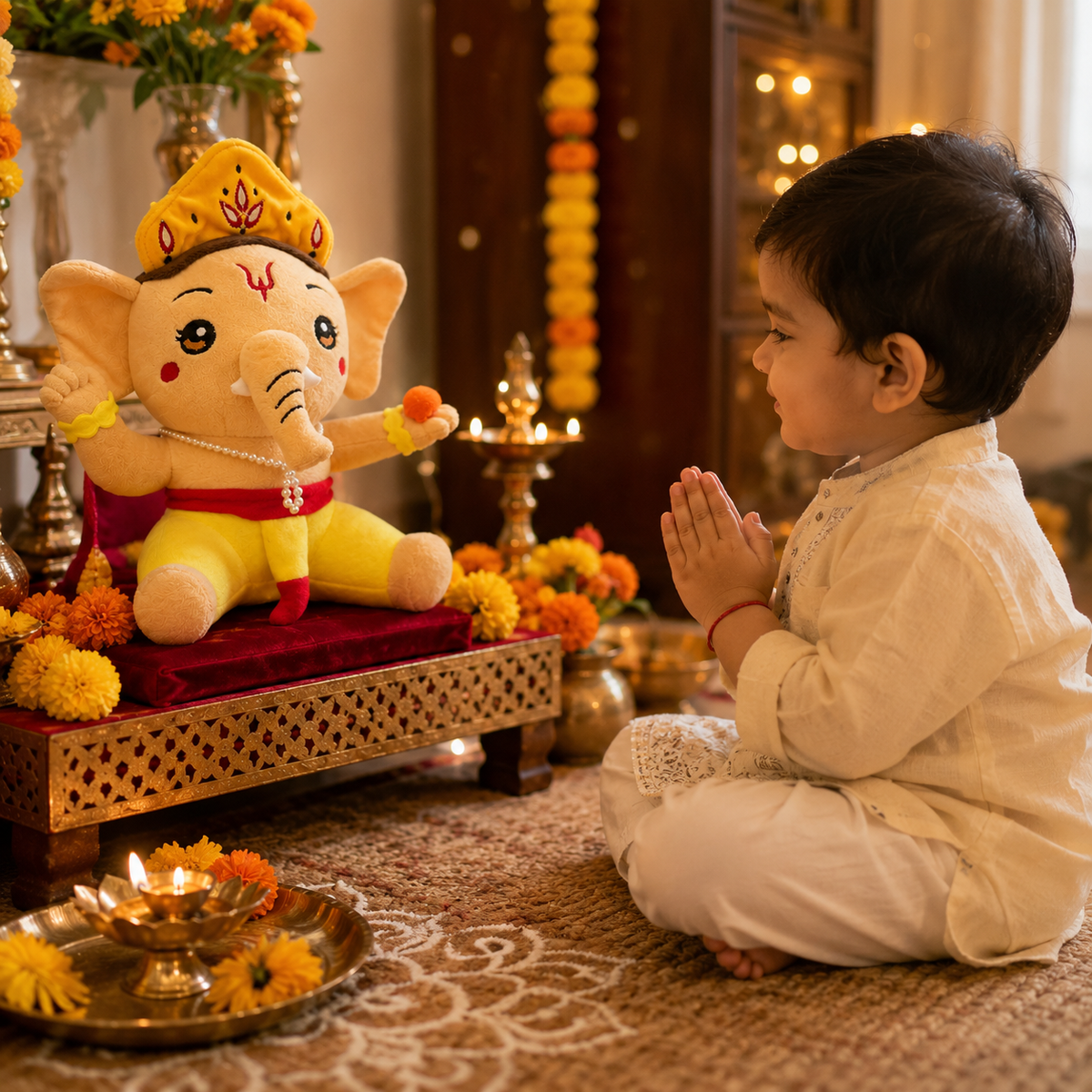 Musical Ganesha Plush Toy – 30 cm