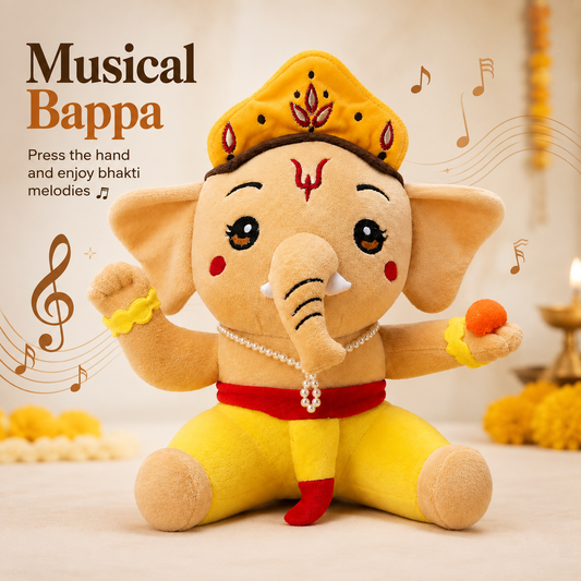 Musical Ganesha Plush Toy – 30 cm