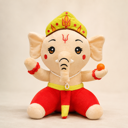 Musical Ganesha Plush Toy – 30 cm